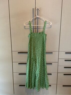 Hatch Green Floral Smocked Dress Top